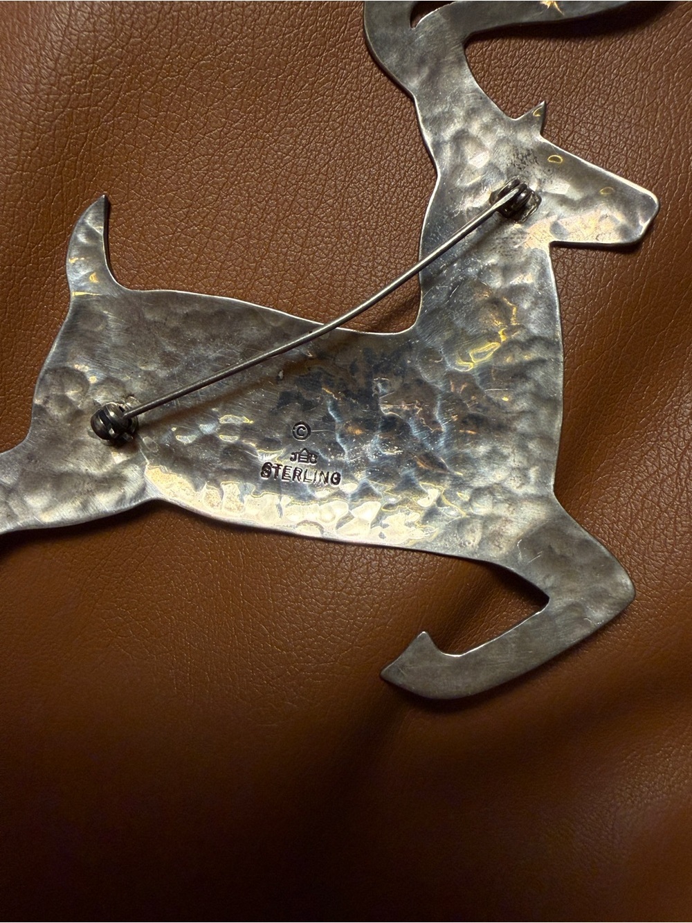 Vintage Jeep Collins Sterling Silver Reindeer Brooch Southwestern Deer Pin - Picture 6 of 9